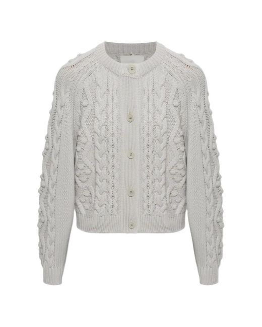 Lisa Yang Gray Winroe Cable-Knit Cardigan