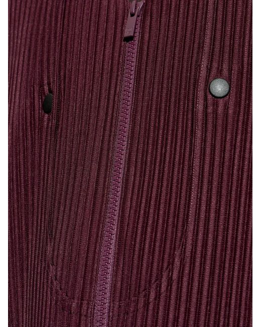Homme Plissé Issey Miyake Purple Quarry Pleated Zip-Up Gilet for men