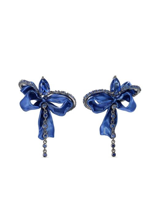 Anabela Chan Blue 18kt Gold Cupid's Bow Sapphire Earrings
