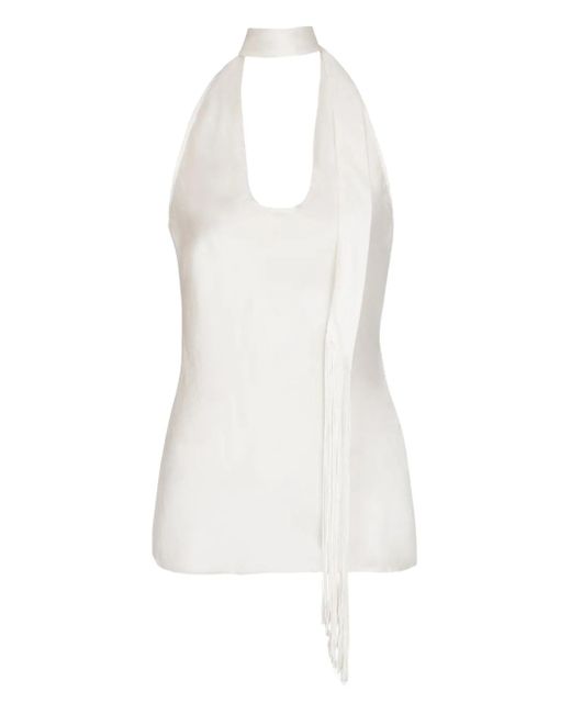 Top con escote halter Balmain de color White