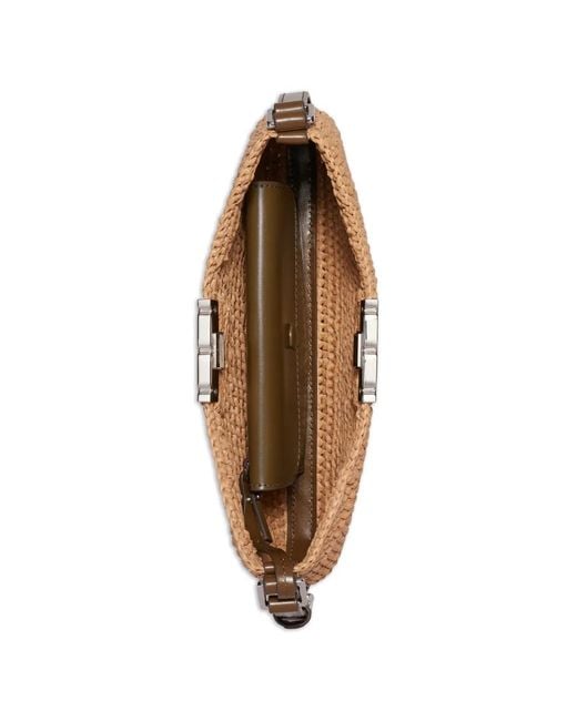 Tory Burch Metallic Eleanor Raffia Slim Shoulder Bag