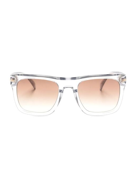 David Beckham White Db 7000 Square-Frame Sunglasses for men
