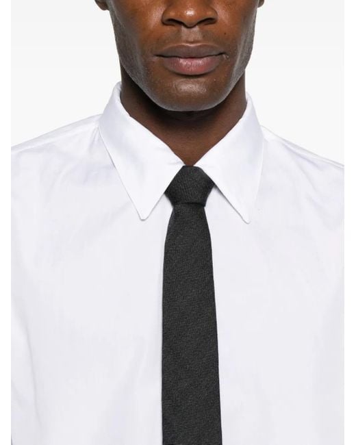 Paul & Joe White Pointed-Collar Cotton Shirt for men
