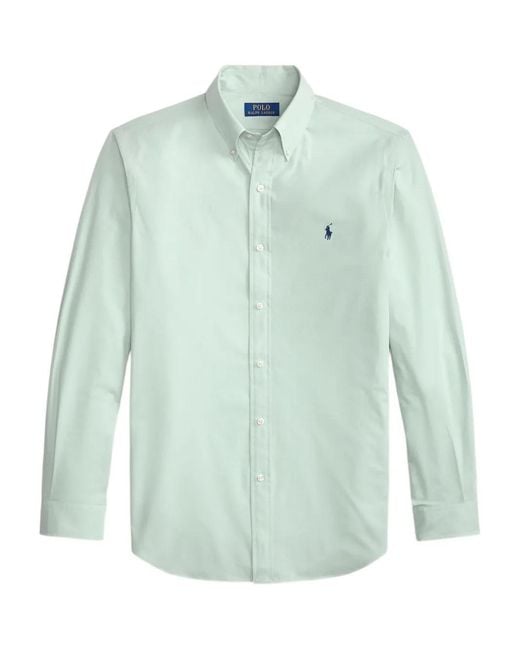 Polo Ralph Lauren Blue Poplin Shirt for men