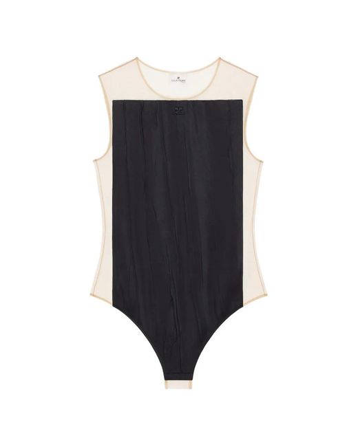 Courreges Black Body Illusion En Satin Froissé