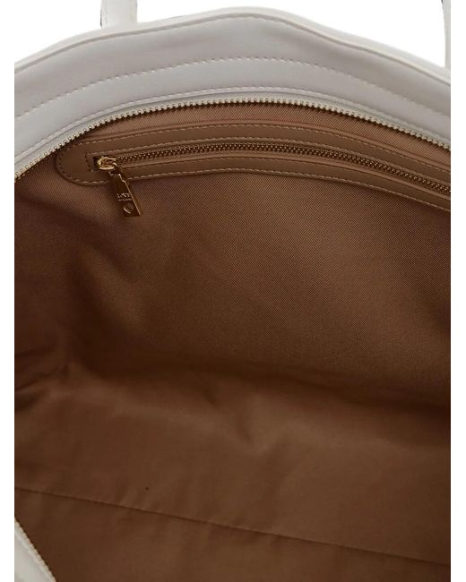 Moschino White Love Quilted Tote Bag
