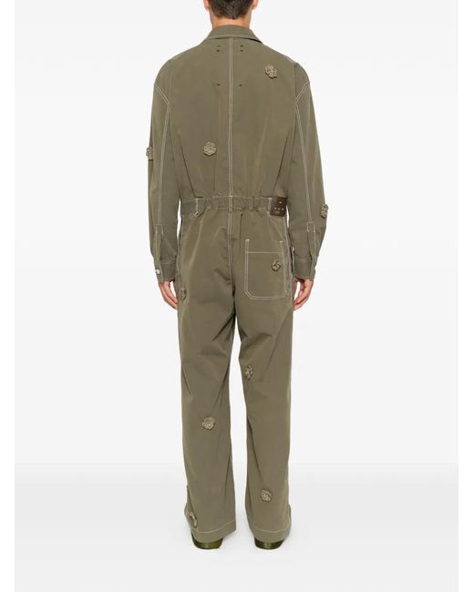 Song For The Mute Green X Birkensock Gardener Crochet-Flower Jumpsuit for men