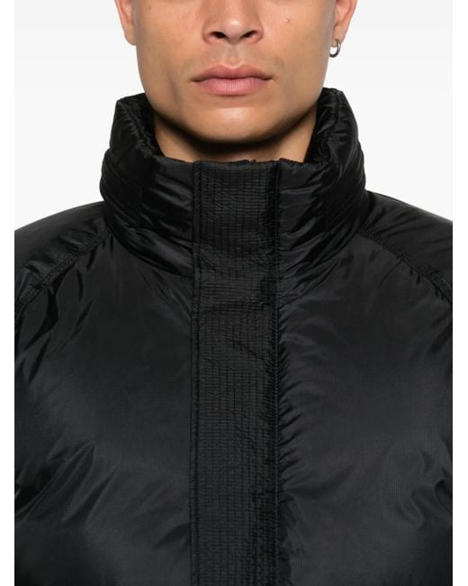 C P Company Black Quilted Panelled Jacket for men