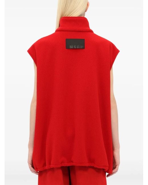 MSGM Red Zip-Fastenig Gilet