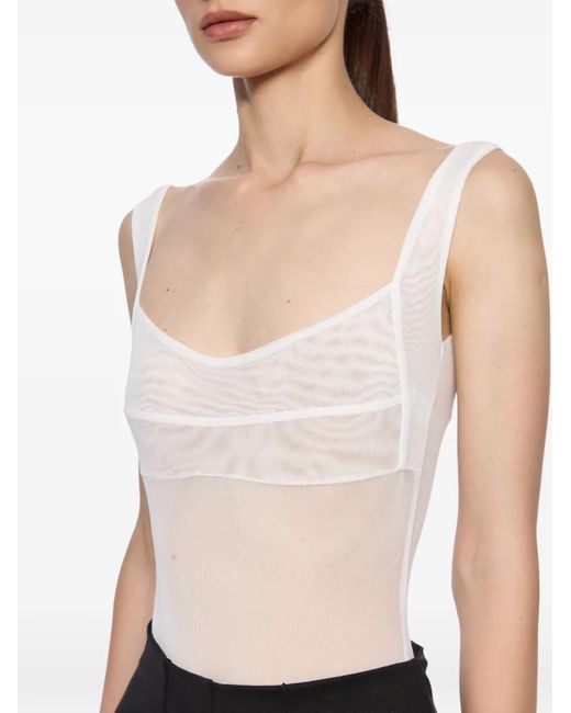 Atu Body Couture Pink Sleeveless Semi-Sheer Bodysuit