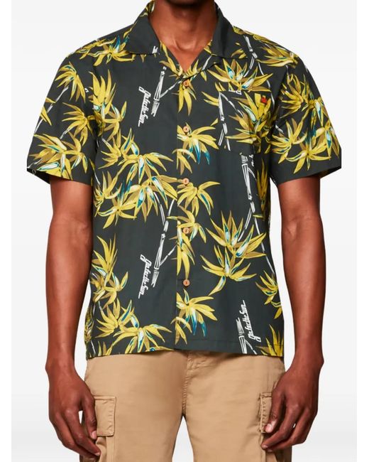 Sundek Green Floral-Print Short-Sleeve Shirt for men