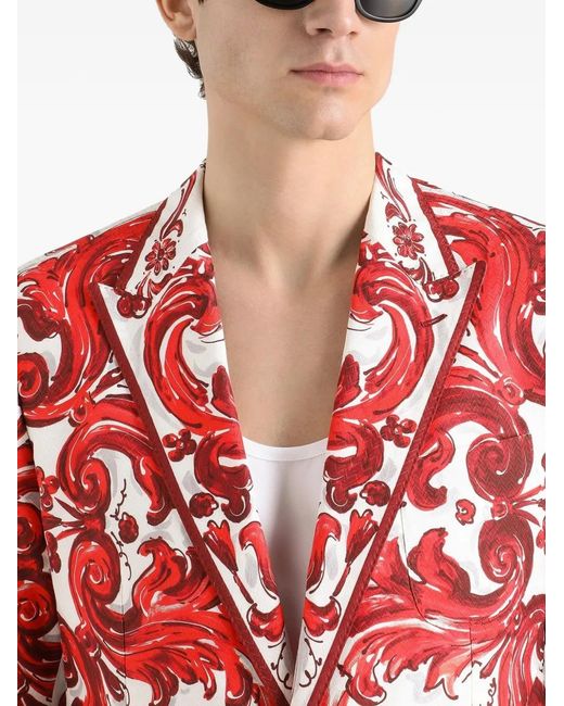 Dolce & Gabbana Red Sicilia Light Single-Breasted Jacket for men