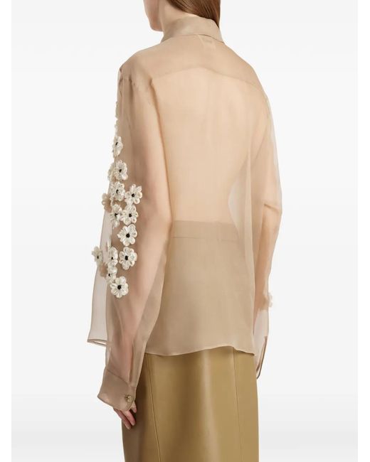 Khaite Natural Argo Floral-Embellished Shirt