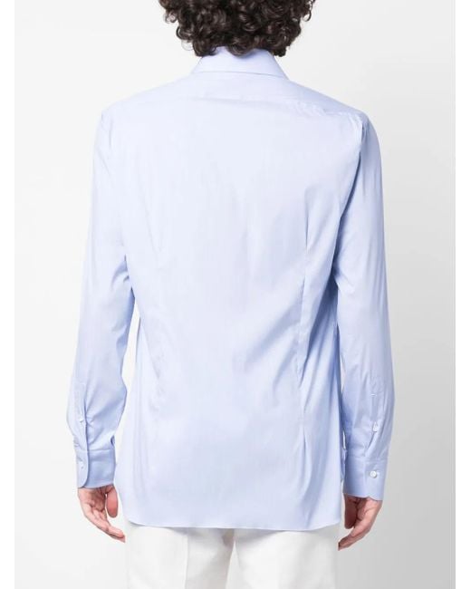 Barba Napoli Button-Up Overhemd in het Blue voor heren
