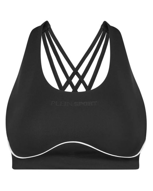 Philipp Plein Black Silky Soft Piping Push-Up Bra