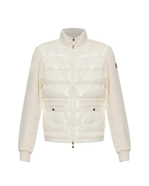Moncler White Horizontal-Quilted Padded Jacket