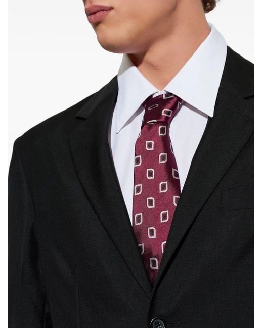DSquared² Purple Geometric-Print Silk Tie for men