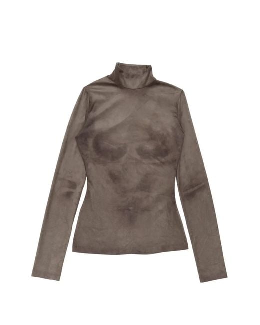 Acne Brown Trompe L'Oeil High-Neck Top