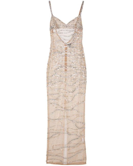 retroféte Natural Citrine Gem-embellished Dress
