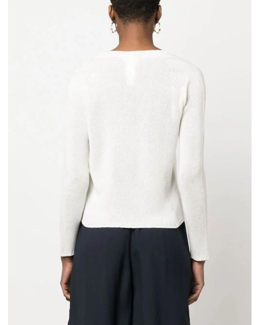 Fabiana Filippi White Cashmere V-Neck Sweater