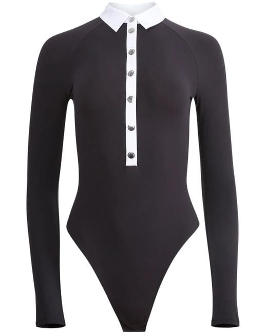 Fleur du Mal Blue Long-Sleeved Bodysuit