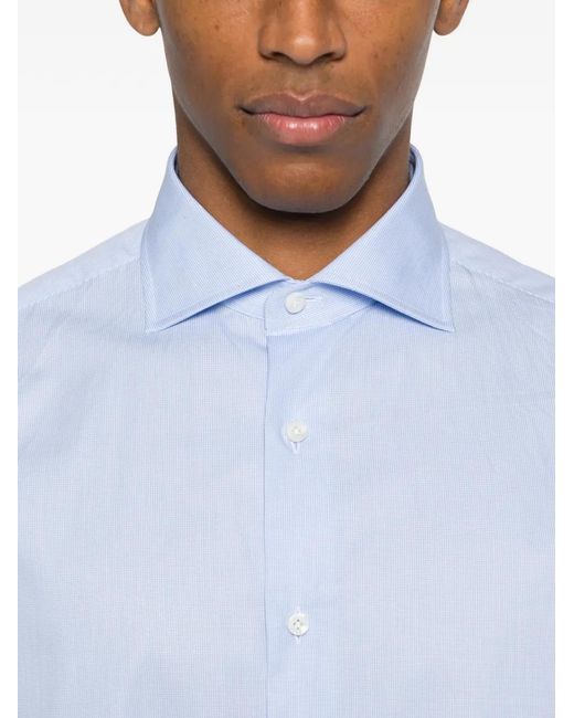 Truzzi White Checked-Patterb Shirt for men