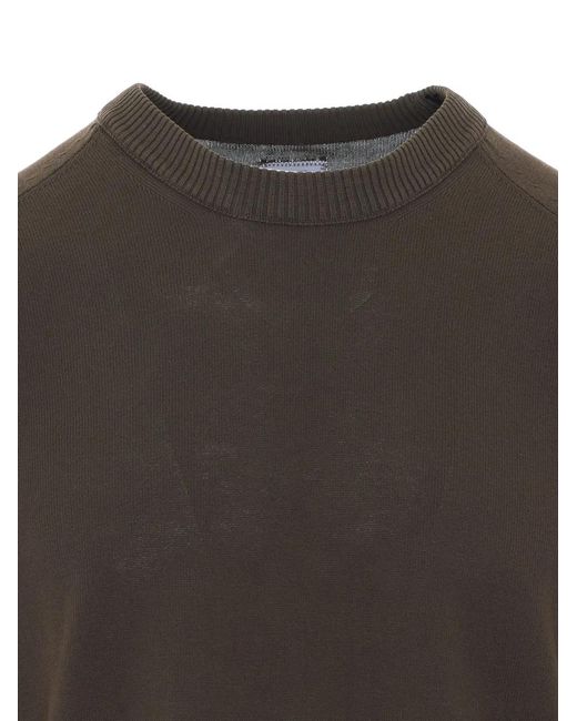 C P Company Gray Lens-Detail Round-Neck Sweater for men