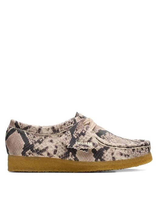 Clarks Brown Snake Leather Wallabee Shoes