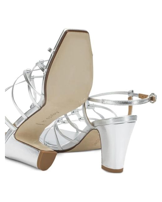 Aeyde White Acacia Laminated-Finish Sandals