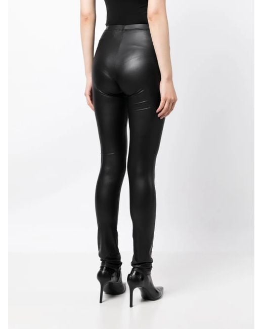 Junya Watanabe Black Halbhohe Leggings Mit Finish