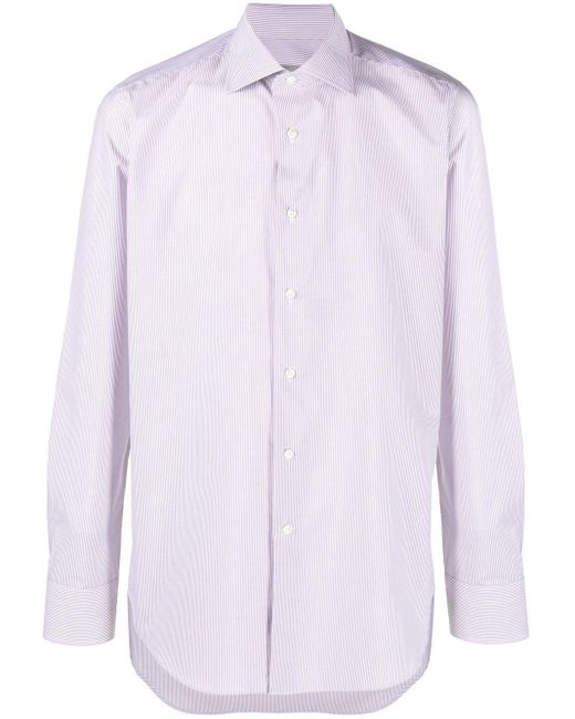 Canali Multicolor Pinstripe-print Cotton Shirt for men