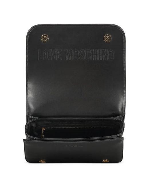 Love Moschino Gray Quilted Chain Shoulder Bag