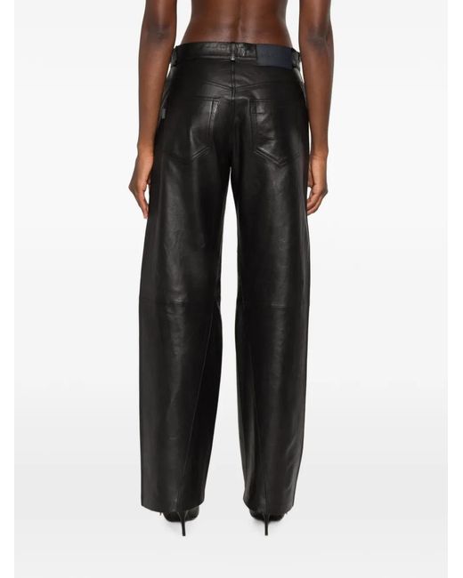Haikure Gray Pantalon En Cuir À Ceinture