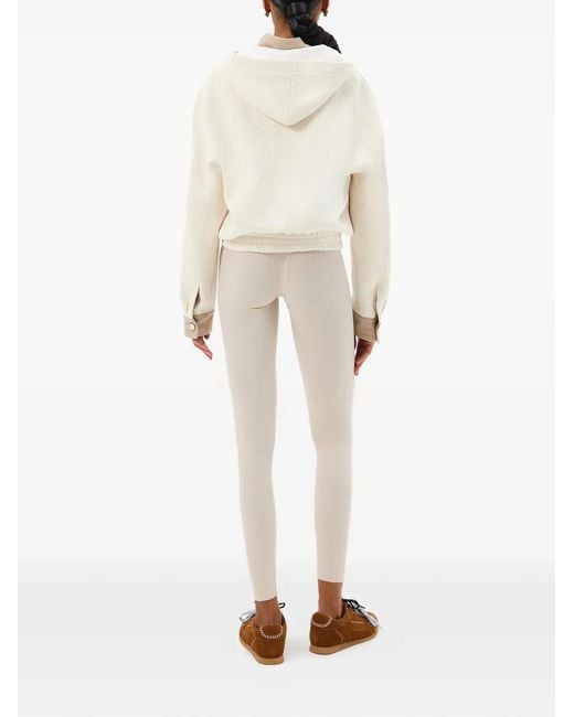 ANNAFOXY White Veste Bomber Nuage Du Matin À Capuche