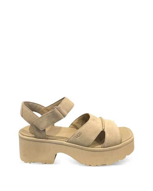 Ugg Natural New Heights Ankle-Strap Sandals