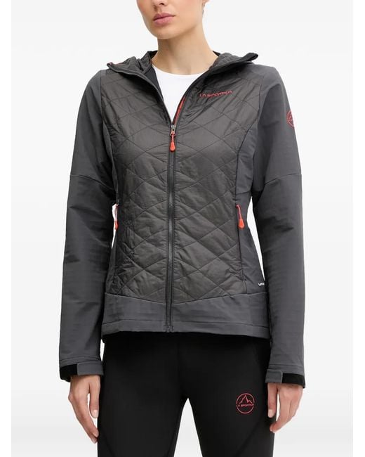 La Sportiva Gray Diamond-Design Hooded Performance Jacket