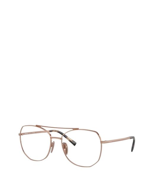 Prada White Geometric-Frame Glasses