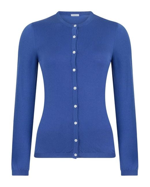 Malo Blue Crew-Neck Cardigan