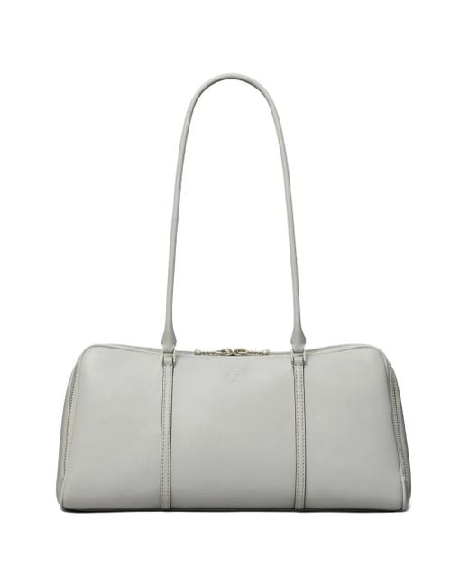 Tory Burch Gray Marshmallow Satchel Bag