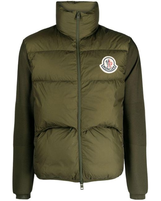 Moncler Green Logo-patch Puffer Jacket for men