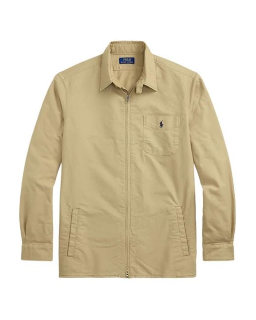 Polo Ralph Lauren Natural Oxford Zip-Up Shirt Jacket for men