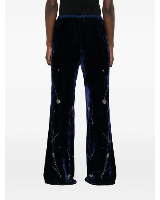 Forte_forte Black Crystal-Embellished Palazzo Pants