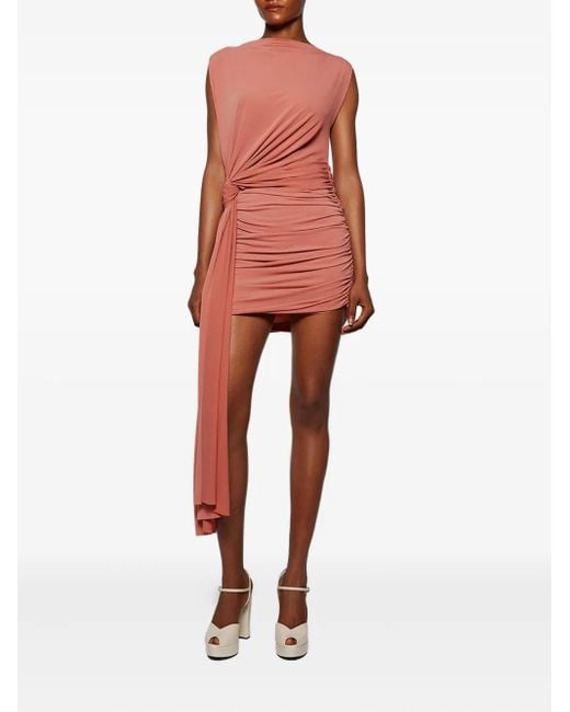 Alex Perry Red Draped Twist Mini Dress