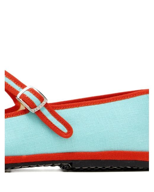 Capulet White Buckle-Strap Ballet Flats
