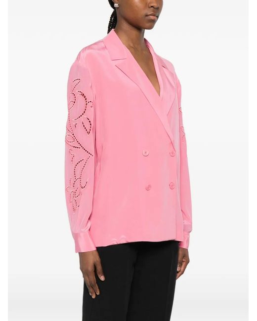ERMANNO FIRENZE Pink Veste Croisée À Découpes