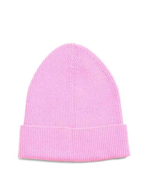 Marc Jacobs Pink Logo-Patch Beanie