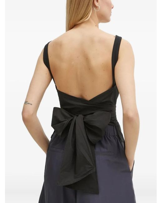 Forte Forte Black Bow-Detail Wrap Top