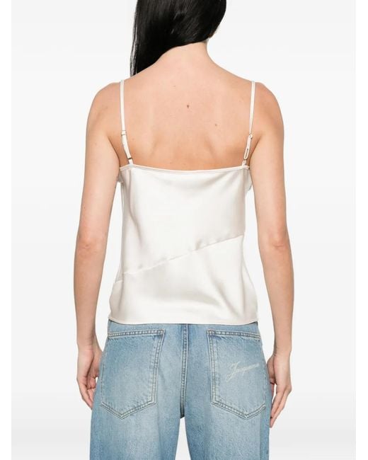 Imperial White Cowl-Neck Top