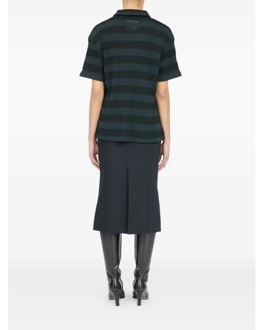 MM6 by Maison Margiela Black Striped Polo Top