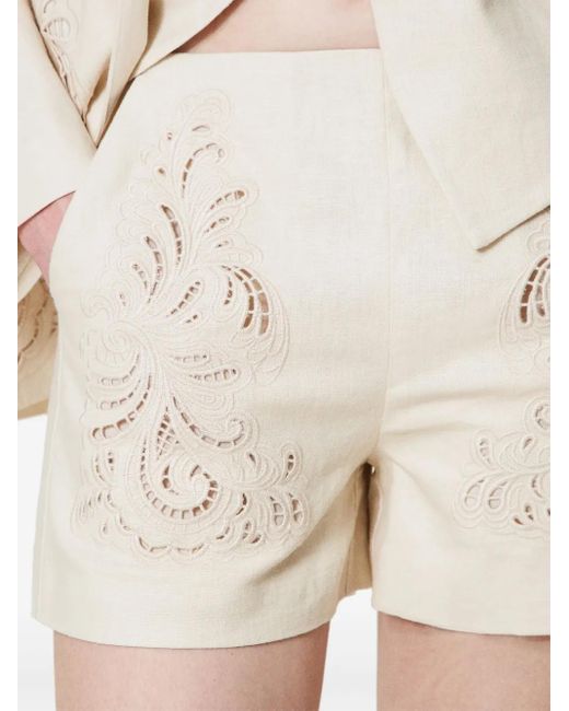 Twinset Natural Embroidered Shorts